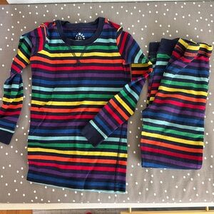 🌈 PRIMARY Rainbow Stripe Pajama Set size 6-7